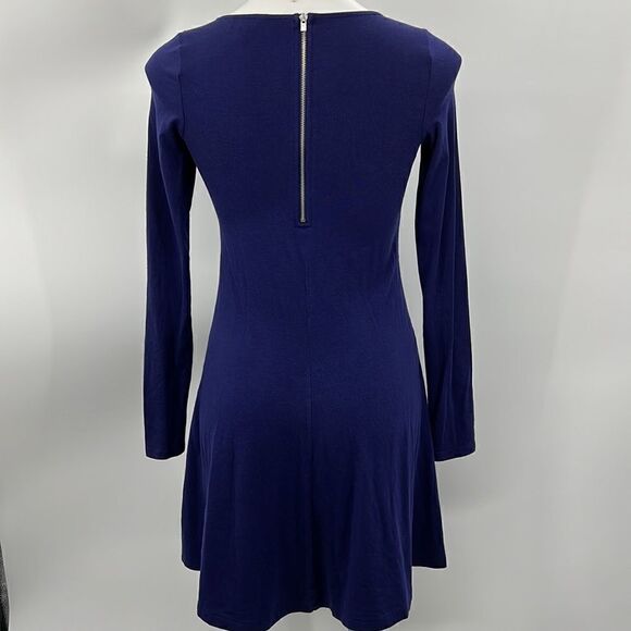 Express bluish purple long sleeve back zipper dress - Picture 5 of 5